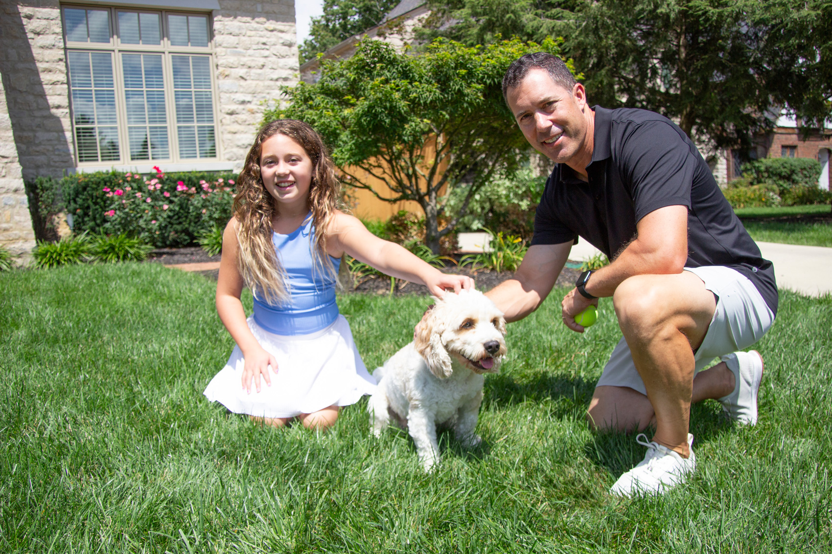 Todd Walter with Daughter and Family Dog